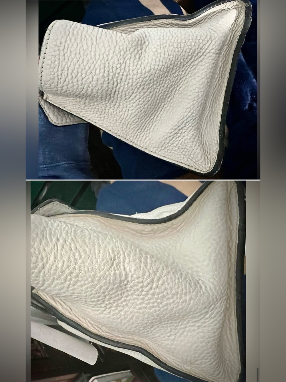 Prada “Bianco”Vitello Daino Leather Sound Flap top 2way #58M/Italy - Picture 6 of 16